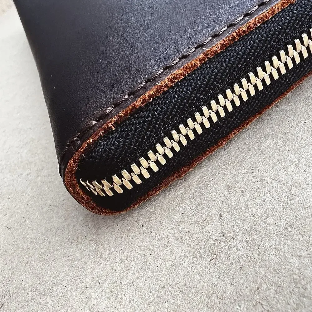 Portland Leather Goods Accordion Zip Wallet Full Grain In Grizzly MSRP $118 NWOT